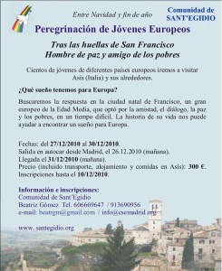 Peregrinación de jóvenes europeos a Asís